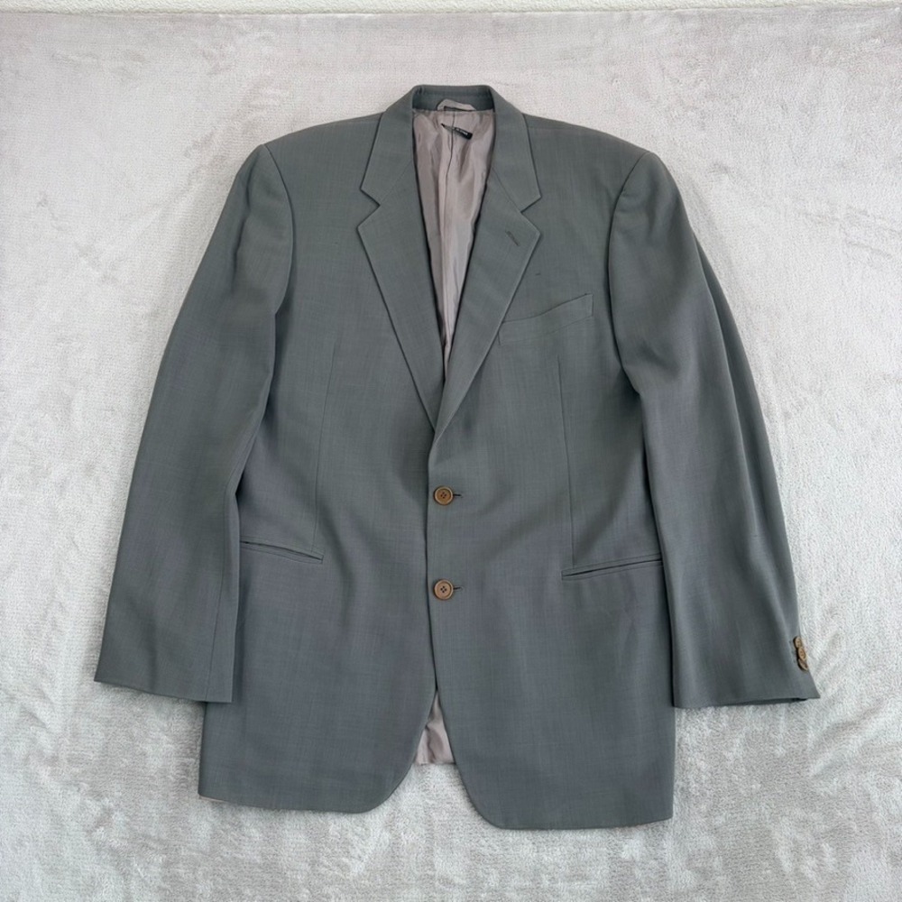 Vintage 80s GIORGIO ARMANI Blazer Sport Coat in Olive Men 42R Wool Made in Italy